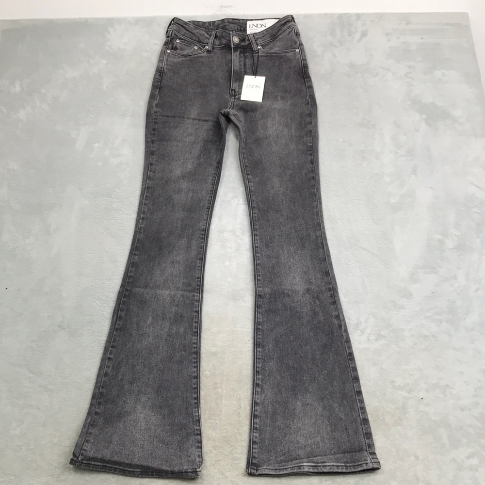 LNDN Jeans Antique Black Mid Rise Flare Jeans Size 25 New